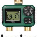 MOES 2 Outlet Sprinkler Timer, Brass Inlet & Outlet, Programmable Automatic Irrigation Controller, Rain Delay, Manual Watering, 2 Zone Water Hose Timer for Gardens, Lawns, and Hose Systems
