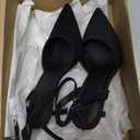 Athlefit Women's Closed Pointed Toe 3 Inch High Heels Ankle Strap Stiletto Heel Wedding Party Dress Pumps Shoes Size 9