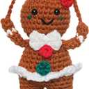OASSIE Gingerbread Christmas Decorations Crochet - Gingerbread Girl Emotional Support Crochet - Teen Girl Gifts Trendy Stuff, Stocking Stuffers Gifts for Teen Girls Daughter Granddaughter Kids Friend (Cinnamon  Ginger Joy)