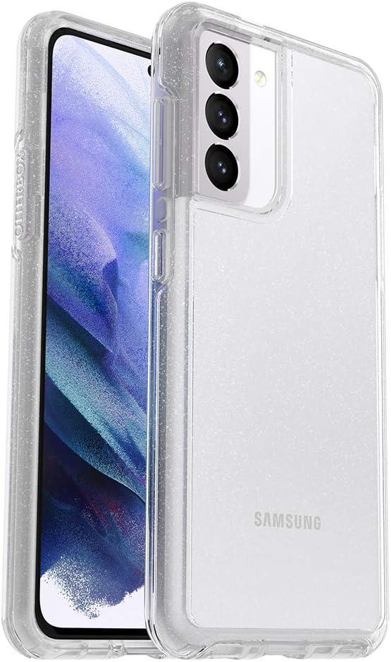 OtterBox Symmetry Series Clear Series Case for Galaxy S21 5G (ONLY - Does NOT FIT Plus or Ultra) - Stardust (Silver Flake/Clear) | 
