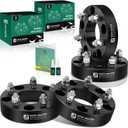 YHTAUTO 5x5.5 to 5x5 Wheel Adapters 1.5 inch Fit Jeep JK WK WJ XK Wheels on Ram 1500, F-150, Bronco, E-150 Econoline, 87.1mm Tire Spacers with 1/2 Studs, 5x139.7 to 5x127, 5 Lug Forged Adapters, 4PCS (4 PCS, Black)