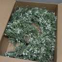 26'' Large Eucalyptus Wreath for Front Door, Porch- Artificial Eucalyptus and Lavender with Babys Breath Flowers Wreath for Home, Farmhouse Wall Decor- Spring, Summer, Fall, All Seasons (White-Green)