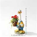 Large Resin Cute Duck Couple Planter Statue, Cartoon Duck Garden Sculpture Decor, Outdoor Landscape Ornament for Yard Lawn Balcony Flower Pot, Thanksgiving Garden Decoration, Goose Planter Sculpture