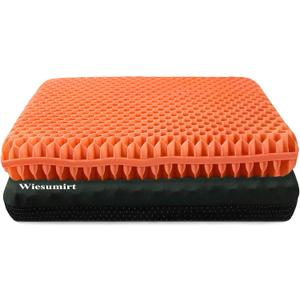 Plus Size Gel Seat Cushion for Long Sitting, Extra Large and Thick, Seat Cushion for Back, Sciatica, Hip, Tailbone Pain Relief , Used for the Office, Wheelchair, Car, Truck, Recliner, Stadium.(Orange)