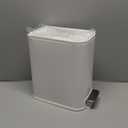 Cesun Small Bathroom Trash Can with Lid Soft Close, Step Pedal, 5 Liter / 1.3 Gallon Stainless Steel Garbage Can with Removable Inner Bucket, Waste Basket for Bathroom, Bedroom (White)