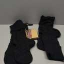 Sumind 4 Pack Christmas Stocking Pack Bulk 18'' Large Family Knitted Xmas Stocking with Name Tags Set, Holiday Fireplace Decoration (Black)