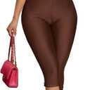 Bodycon Jumpsuit for Women - Short Sleeve Off Shoulder Twist Front Cut Out Capri Pants Sexy One Piece Outfits (Medium, Brown)
