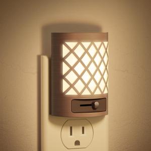 DORESshop Night Light, Night Lights Plug Into Wall [2 Pack], Plug in Night Light, Nightlight, Dusk to Dawn Sensor, Adjustable Brightness Night Lights for Bathroom, Hallway, Stairway, Soft White