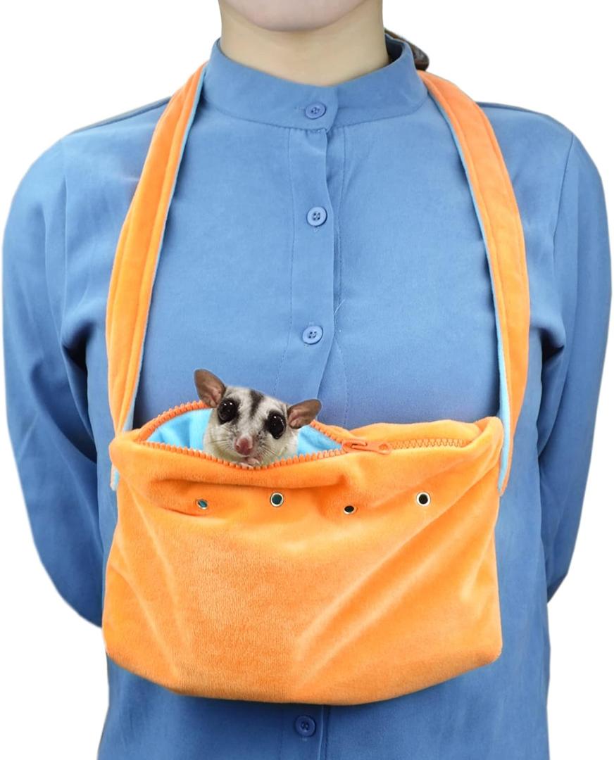 Sugar Glider Bonding Pouch Carrier Bag Sling with Adjustable Strap for Gliders Ferret Rat Hedgehog Hamster Small Pets