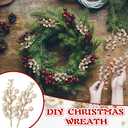 16 Pcs Christmas Berry Stems,7.8 Inch Artificial Champagne Christmas Ornaments Christmas Tree Decor,Xmas Tree Filler Decorations Glitter Berry Stems for DIY Xmas Wreath Wedding Party Decor