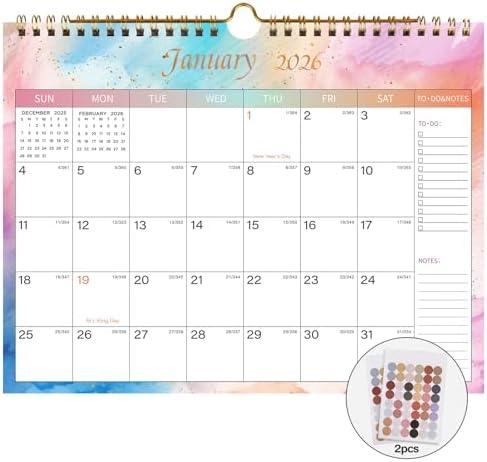 Lbylyhxc 2026 Calendar - Includes January 2026 to June 2027-18 Monthly Wall Calendar 2026, 11 x 8.5 Inches.Thick Paper with Julian Dates and Block for New Year and Christmas Presents (Wall Calendar 2026-2027 Colorful), Pack of 3