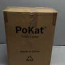 PoKat Touch Bedside Table Lamps with USB Ports for Bedroom Living Room, 25'' Dimmable Nightstand Touch Lamps for Living Room, Modern Ceramic Lamps for Night Stands Bedroom, Office, White and Beige