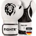 FIGHTR Boxing Gloves - Maximum Protection & Stability | Boxing Gloves for Boxing, MMA, Muay Thai & Kickboxing | Sizes 14oz (White / Black)