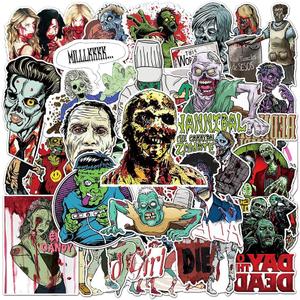 Zombie Stickers |50 Pcs Zombie Waterproof Vinyl Decals for Water Bottles Laptop Refrigerator Luggage Computer Mobile Phone Skateboard Dcor