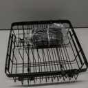 Small Expandable Over The Sink Dish Drainer Drying Rack In Stainless Steel Metal For Kitchen, Counter Space Saving Compact Above Plate Dryer Strainer, Adjustable Hanging Inside Sink Wire Drain Holder (Black)