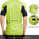 ASTRYON Mens Cycling Jersey Short Sleeve UPF Half Zip with 3+1 Zipper Pockets Breathable Quick Dry Moisture Wicking Fabric Green (L)