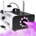 Haiwutech Fog Machine Outdoor Halloween with Timer DMX 1500W Smoke Machine with 9 RGB LED Lights and 28,000 CFM Fogger Remote Control for Party, Stage Effect, Wedding