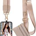 XANGNIER Clip and Go Strap for Phone with Wallet Crossbody, Phone Strap with Zippered Wallet, Adjustable Anti Theft Cellphone Lanyard for Women, Cellphone Chain Accessories,Multicolor 7