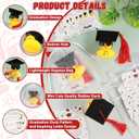300 Pcs 2026 Graduation Gifts Bulk Graduation Rubber Ducks 2 Inch Mini Ducks with Academic Hats Tassels Sunglasses Chain 75 Inspirational Cards 75 Organza Bags for Class Student Grad Party Favor
