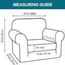 Turquoize 2 Piece Chair Covers Chair Slipcovers for Living Room Armchair Couch Cover Chair Sofa Cover with Individual Cushion Covers Furniture Cover for Chairs Feature Jacquard Fabric (Chair, Dove)