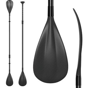 2 in 1 Carbon SUP Paddle and Kayak Oar-Telescoping Stand-up Paddleboard Paddles, Adjustable Lightweight Carbon Fiber Shaft 67"- 83"