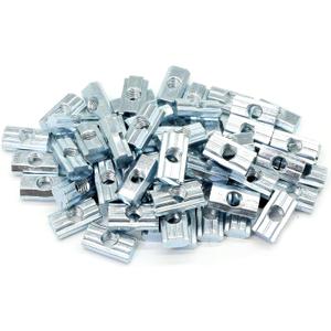 100Pcs 25 & 10 Series Aluminum Extrusion Profile M6 T-Slot Slide Nuts Hardware for 1 Inch x 1 Inch 1" 1010 1020 2525 2550 Extruded Aluminum Fastener Accessories