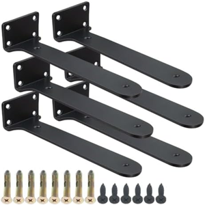 Hidden Shelf Brackets 16 in Heavy Duty Floating Shelf Bracket DIY Wall Mounted Shelves Support Hardware Invisble Metal L Brackets for Wall Shelves Max Load 220 LBS/Pair(16 in 6 PCs)