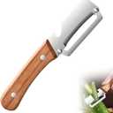 2 x Multifunctional Vegetable Peeler, Premium Zero Snag Wooden Peeler for Kitchen Tool with Bottle Opener 2 in 1 Stainless Steel Kitchen Gadgets for Potatoes Pumpkinsp Carrots and Vegetables Fruits (1pcs)