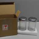 Tebery 2 Pack 12OZ Glass Sugar Dispenser/Pourer/Shaker with Stainless Steel Pour-Flap Lid, Retro Style