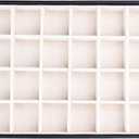 SANQIANWAN Leather Jewelry Organizer Trays Velvet Liner Storage Drawer Display Case Stackable Trays for Necklace,Rings and Earring (Black2)