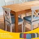 Chair Cushions Set of 4 or 6 Thick Foam Seat Pad Chair Cushion 17"x16" with Ties and Removable Washable Cover for Dining Chairs, Office | Hardwood | Metal Chairs (4, Light Blue)