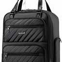 LUGGEX Underseat Carry On Luggage with Wheels, UDK Stylish Lightweight Under Seat Luggage, Soft Sided Personal Item Suitcase for Short Trip (UX-Core, All Black, 16 Inch)