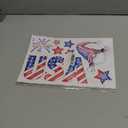 9 Sheets Patriotic Gnome 4th of July Window Clings, Hianjoo 97 Pcs Red White Blue Static Decals with Stars, Independence Day Memorial Day Home Glass Party Decorations