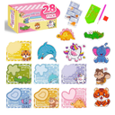 VOOADA Valentines Day Cards for Kids,Perfect 28 Pack Animal Buddies Painting Arts Crafts Kits for Kids School Classroom Birthday Party, Diamond Art Stickers Party Favors Packs for Boys Girls Gift
