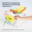 MESS Large Bin Labels for Storage (50 6x4) - Pantry, Organizing, Craft, Shelf, Tote, Moving Labels - Removable for Boxes and Bins (Yellow)