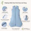 Momcozy Sleep Sack for Baby 0-6 Months, 1.5 TOG Baby Wearable Blanket with Supportive Plush Filling, Two-Way Zipper for Easy Diaper Changes, Snap-Fit Design for Growing Babies, Small, Blue