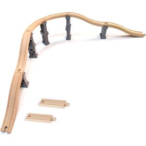 Wooden Train Bridges, Viaduct Bridge, Wooden Train Track Accessories, Wood Train Tracks, Train Tracks Compatible with All Major Brands, Wood Toys for Girls & Boys