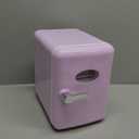 Reemix Mini Fridge, 4L/ 6 Cans Retro Portable Cooler For 120V Home & 12V DC Car Use, Skincare Fridge for Bedroom, Car, Office, Dorm (Purple)