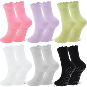2 x Pilates Socks with Grip for Women Non Slip Yoga Socks