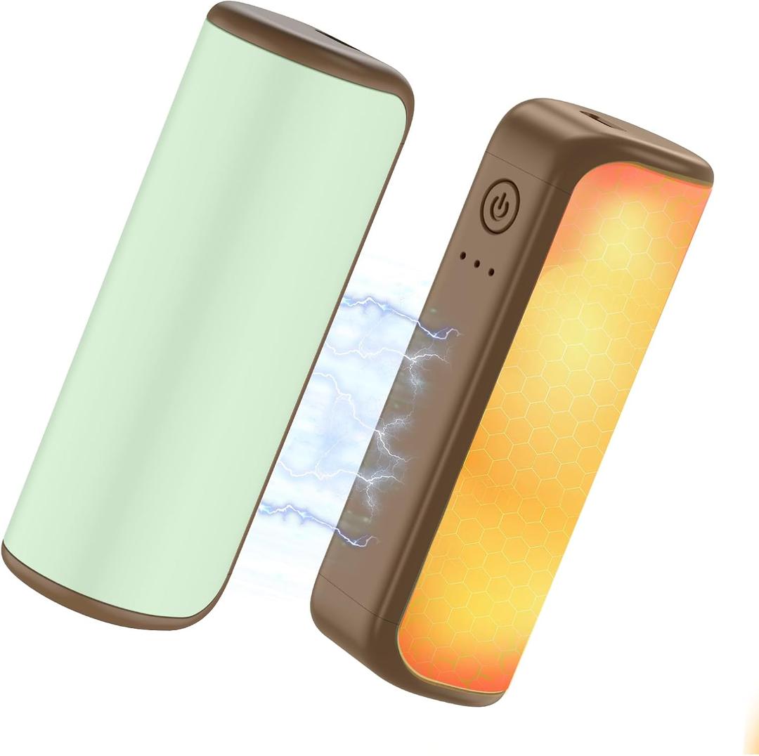 2 Pack Hand Warmers Rechargeable, Portable Electric Hand Warmers Reusable Fast Heating, Fits in Gloves for Winter Sports Hunting Accessories Outdoor/Indoor/Warm Gifts for Men Women (Green)