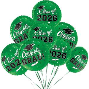 Class of 2026 Graduation Party Supplies & Decorations - 12pcs 18" Congrats Grad Green Balloons Set for Memorable Grad Celebrations