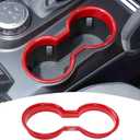 for Bronco Front Cup Holder Trim Cover Red for Ford Bronco 2021 2022 2023 2024 up Red Interior Accessories