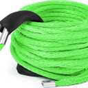 Synthetic Winch Rope 3/8'' x 50ft 13, 348 Lbs Synthetic Winch Line Cable Rope with Protective Sleeve for Off Road Vehicle 4WD SUV Truck ATV UTV SUV(Green)