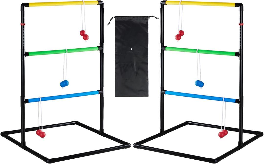 NEWBULIG Ladder Toss Game, Ladderball Golf Set with Tossing Balls, Ladder Ball Games for Outdoor Lawn, Yard & Backyard for Family, Adults & Kids, Complete with 6 Bolas, Score Trackers & Carry Bag