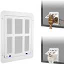 NAMSAN Cat Screen Door, Flap Opening 8.3 x 10.3 inches, Doggie Door for Screen Door, Window Cat Door Magnetic Self-Closing, Cat Door for Sliding Door, Lockable, White