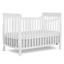 Dream On Me Violet 7-in-1 Convertible Full-Size Baby Crib with Toddler, Day & Full Bed Conversion in White, GreenGuard Gold & BSA, 3 Mattress Heights, Sustainable Pinewoo