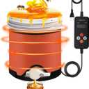 Honey Heater with Bottom Heat, Adjustable Thermostat & Timer, 5 Gal Pail Warmer for Decrystallization, IPX4 Waterproof, Fit for Bucket with Gate Valve