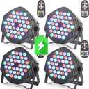 Wireless Rechargeable Par Can Lights 4 Pack Wireless Led Uplights Battery Powered Uplighting RGB 36W Stage Lighting for Events Dj Wedding Party Litake