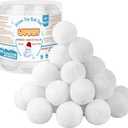 URATOT 25 Pack Snow Toy Balls for Kids Indoor, Plush Snow Fake Balls Soft Artificial Snow Fight Balls Set with Boxes for Winter Interactive Throwing Games