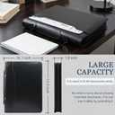 Faux Leather Portfolio Binder with Handle & Clipboard, Zippered Padfolio Folder Organizer 3 Ring Binder for Document, Business Card Holder, Professional Portfolio Notebook for Men & Women (Black)